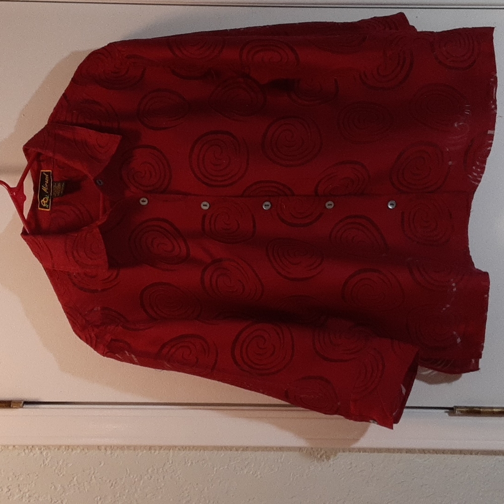 Mirasol Large Shear Red Blouse